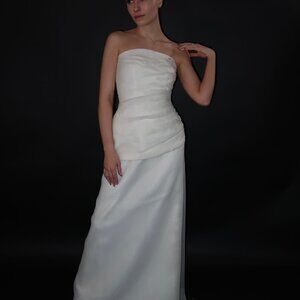 Floor Sample US 2 Mariées De Paris Strapless Two-Piece Bridal Gown
